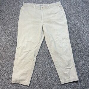 Zegna Sport Men's 38x27 Khaki Chino Pants Beige 100% Cotton Straight Leg